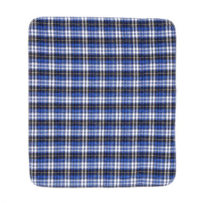 3Layers Urine Mat Reusable Adult Diaper Insert Liners Cloth Baby Nappy Diaper Pad Washable Thicken Elder Incontinence Urine Mat: Blue Plaid 80x90cm