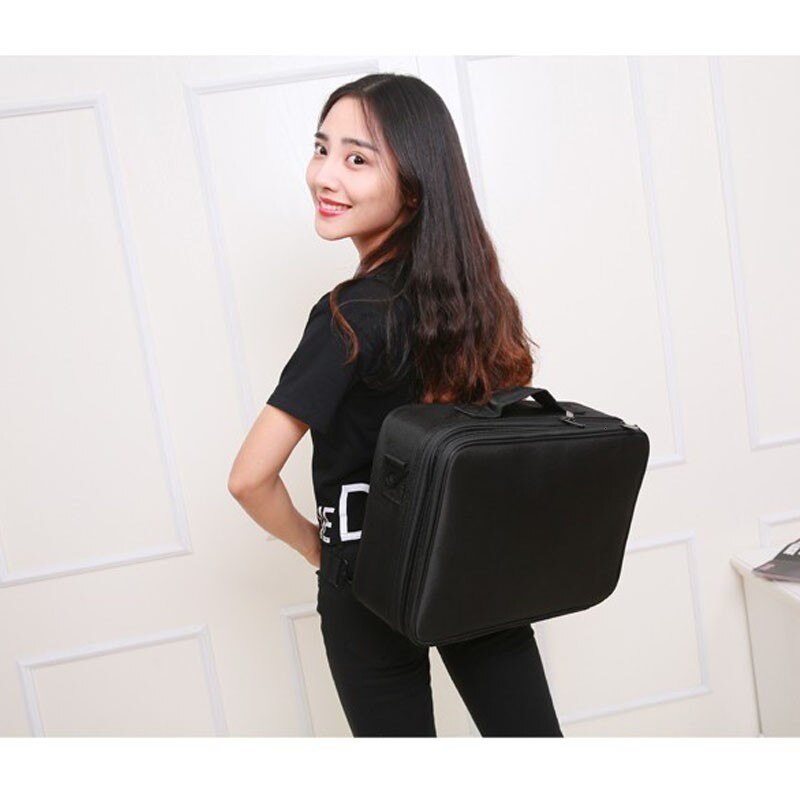 Frauen Wasserdicht Make-Up Fall Mehrstöckigen Große Kosmetikerin Kosmetik Organizer Professionelle Oxford Maniküre Fall