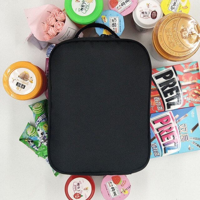 Swiss classic brand waterproof lunch bag Oxford travel essential picnic clutch unisex insulated lunch box: Black