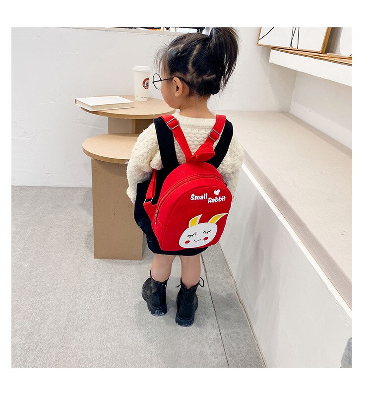 Unisex cartoon print rugzak baby schattige rits schooltas met verstelbare bandjes schattig