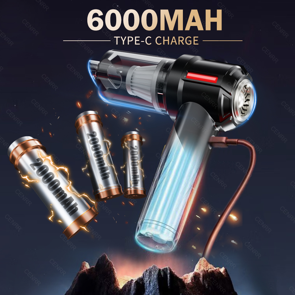 CENRR 998000PA Car Vacuum Cleaner Powerful Mini Cordless Portable Vacuum Cleaner for Home Appliance Handheld Blower Car Cleaner
