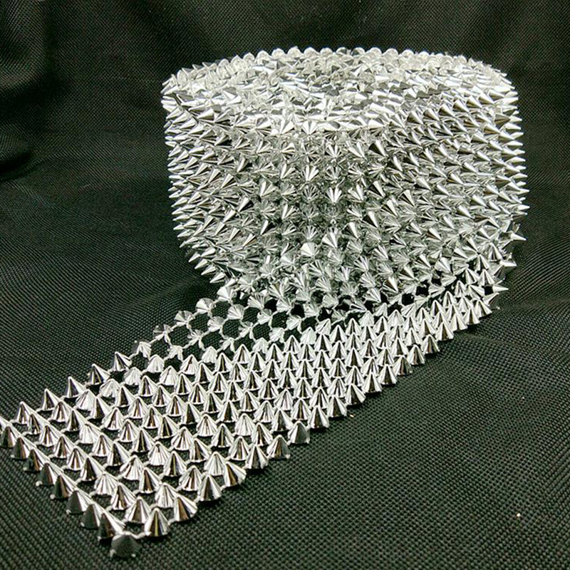 Cinta de malla con puntas, tachuelas con diamantes de imitación para bolso, sombrero, zapatos, ropa, artesanía de cuero, decoración, accesorios DIY