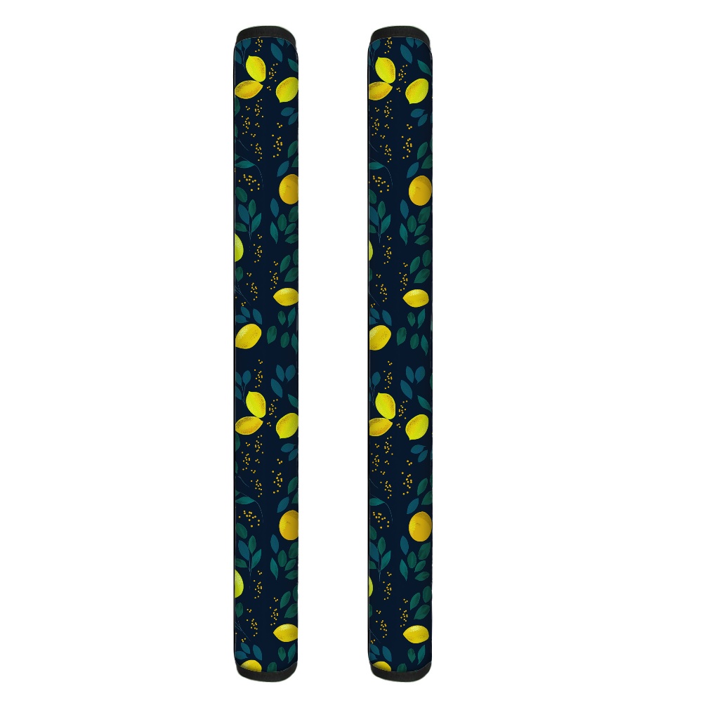 Cubiertas de mango de refrigerador con estampado de limón amarillo, cubiertas de mango de electrodoméstico de cocina, guantes protectores antideslizantes para horno de nevera, 1 par: YSFA2036Z98