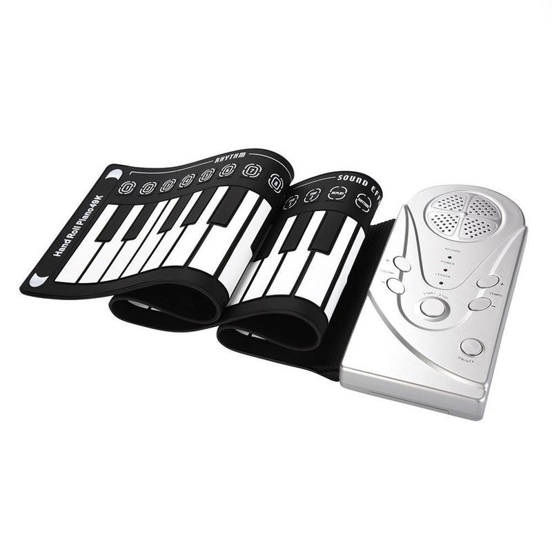 Profissional 49 teclas de mão enrolar piano usb midi teclado controlador mão eletrônico piano com alto-falante instrumento musical