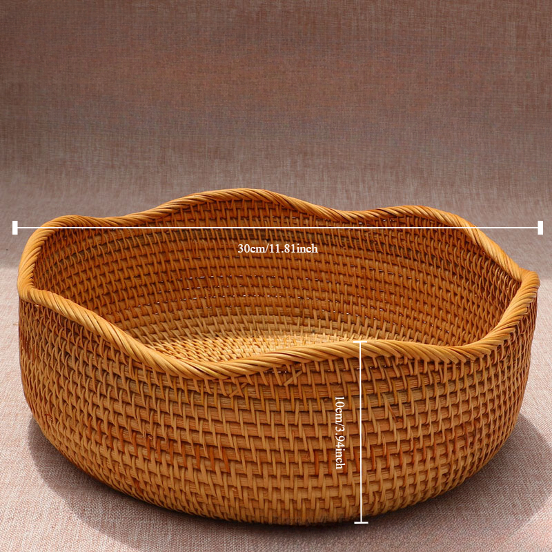 retro handgemachter geflochtener Korb Rattan geflochtenes Material Aufbewahrungskorb Heimat Wasser Obstkorb dekorative Aufbewahrung Bambuskorb