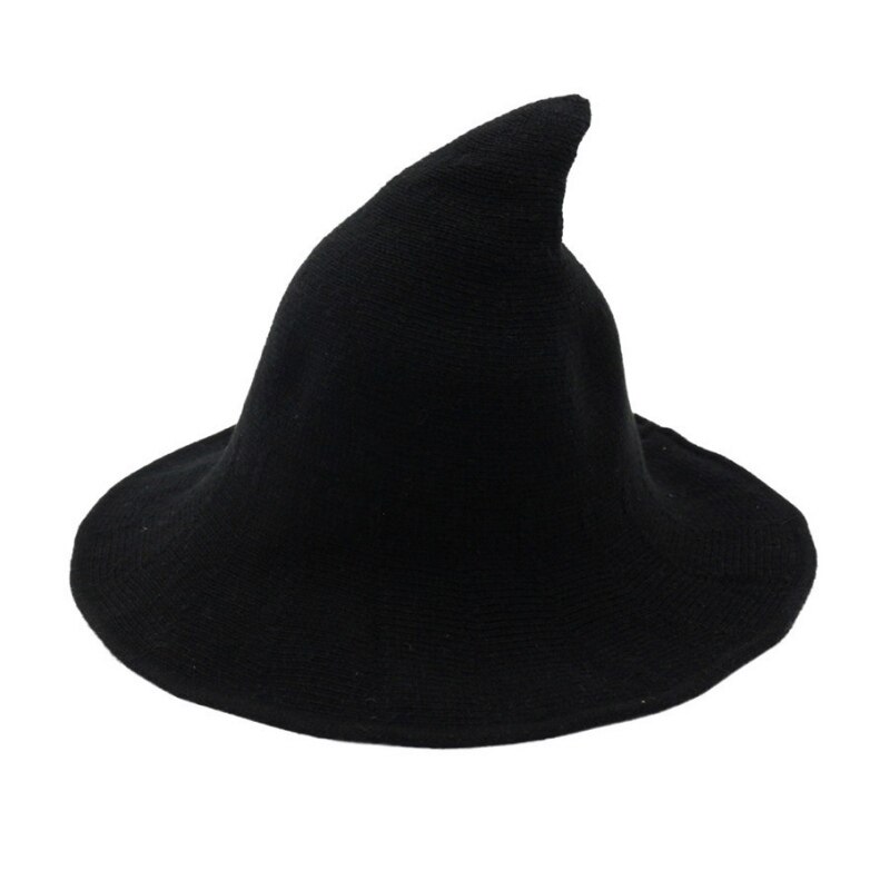 Hats For Party Kinitted-Wool Halloween Wizard Witch Hat Masquerade Cosplay Costume Halloween Hats Show Decoration: B