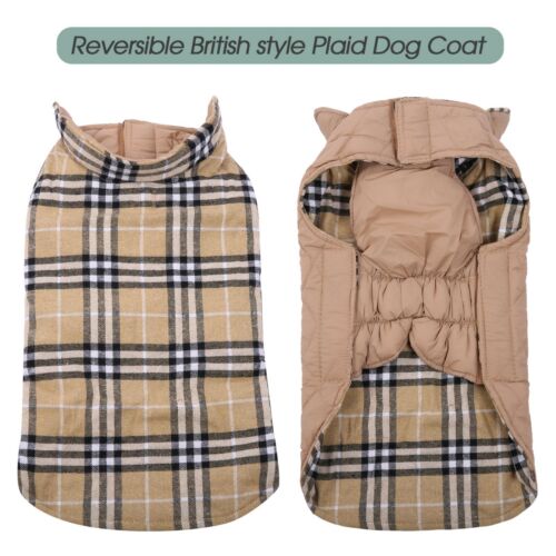 ASENKU Winddichte hondenwinterjas, waterdichte hondenjas, warm hondenvest, koud weer huisdierkleding met 2 lagen, fleece gevoerd voor kleine, middelgrote en grote honden (L, blauw