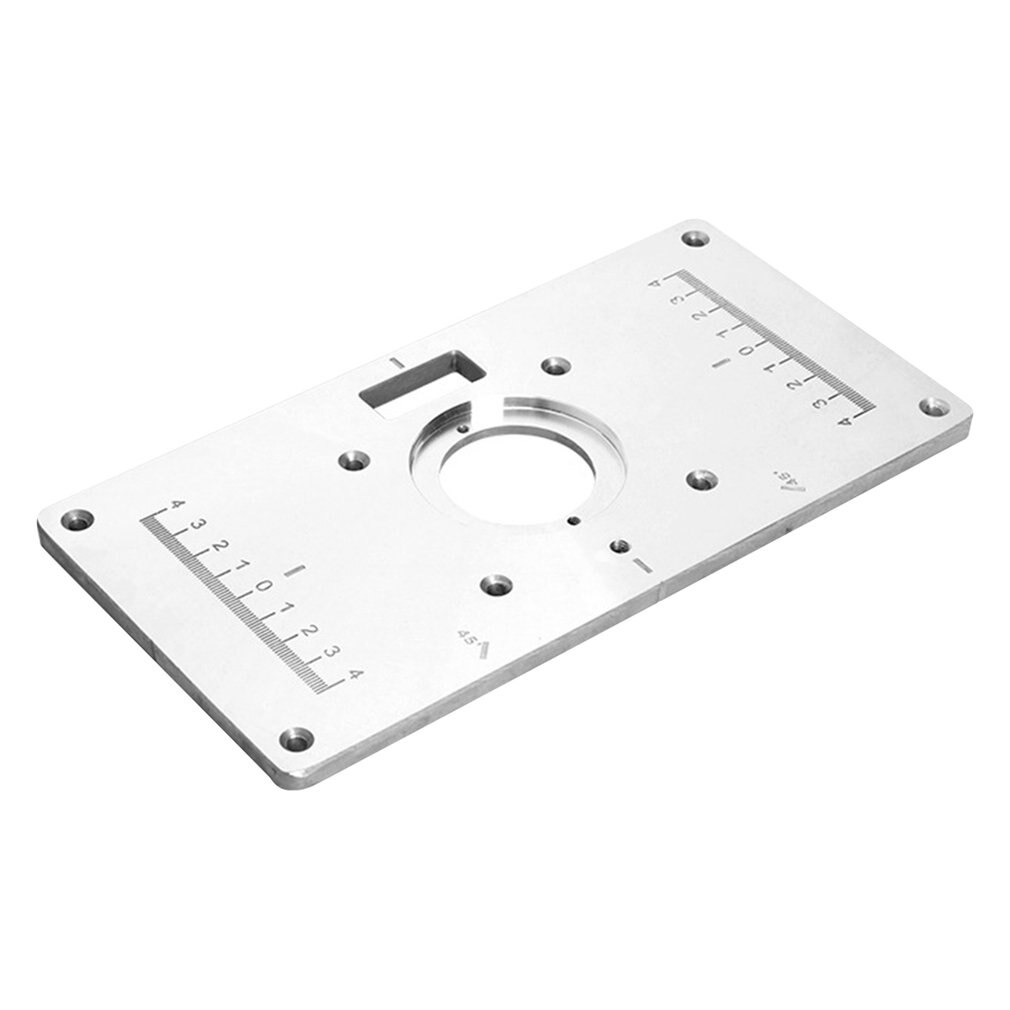 Aluminium Router Table Insert Plate Wood Router Trimmer Models Engraving Machine with 4 Rings for Woodworking Benches