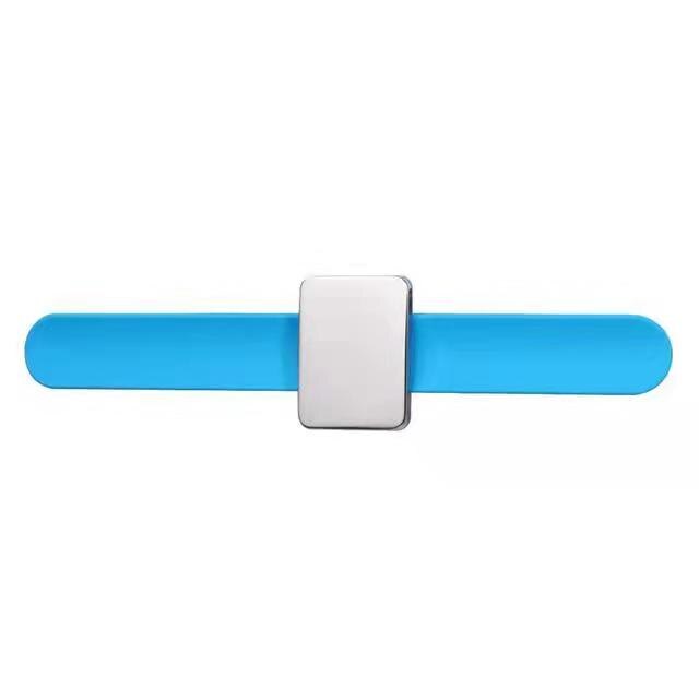 Magnetisk nålepude silikone håndled nålepude sikker armbånd nålepude opbevaring synåle armbånd nåleholder 5 farver: Blå