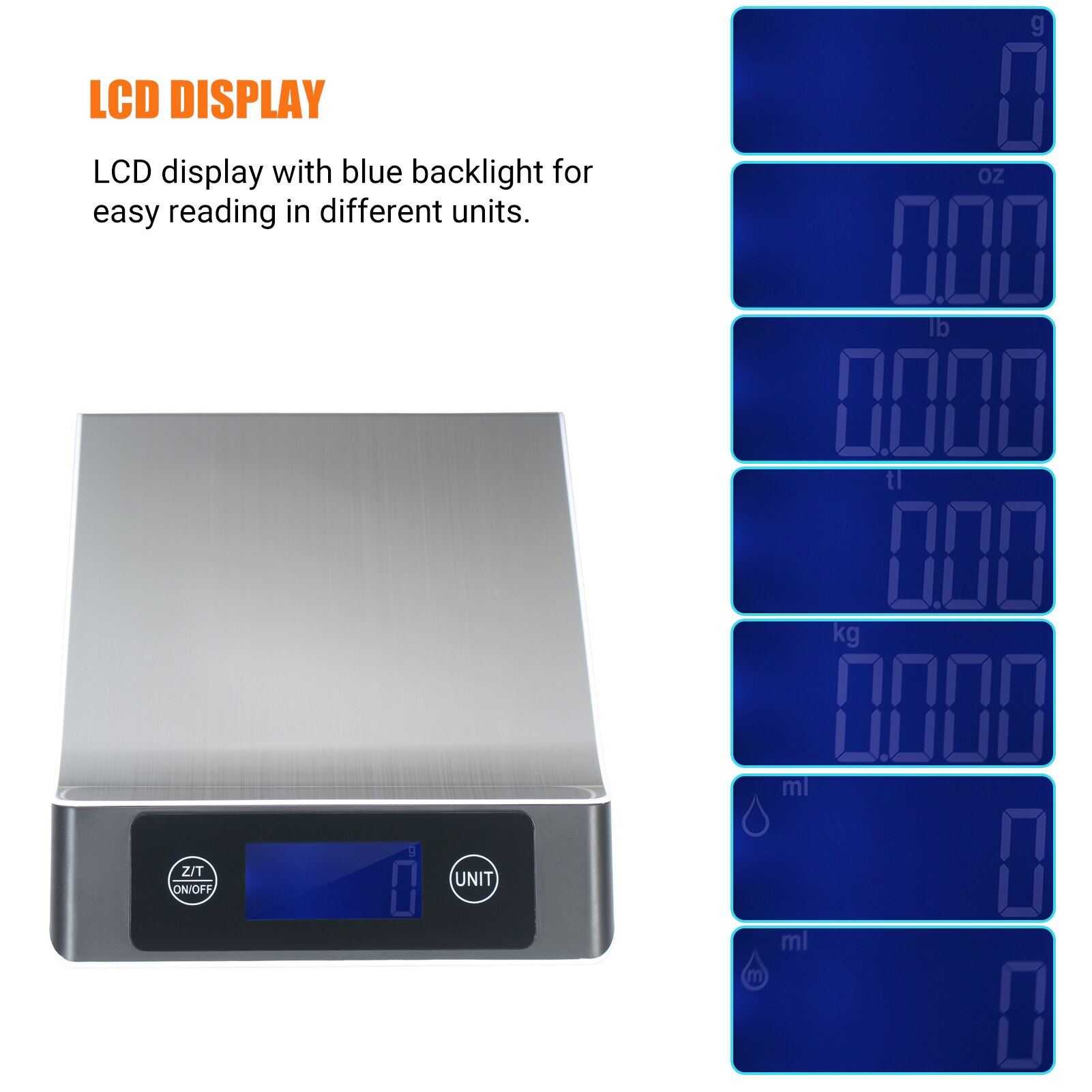 High Precision Digital Scale with Waterproof Surface 5kg/1g Electronic Scale LCD Display with Backlight Scale Baking Scale