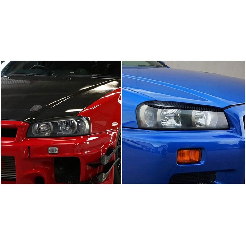 Auto Styling Scheinwerfer Augenbrauen Augenlider Aufkleber trimmen für Nissan Horizont R34 GTR GT-T 1999 2000 2001 2002
