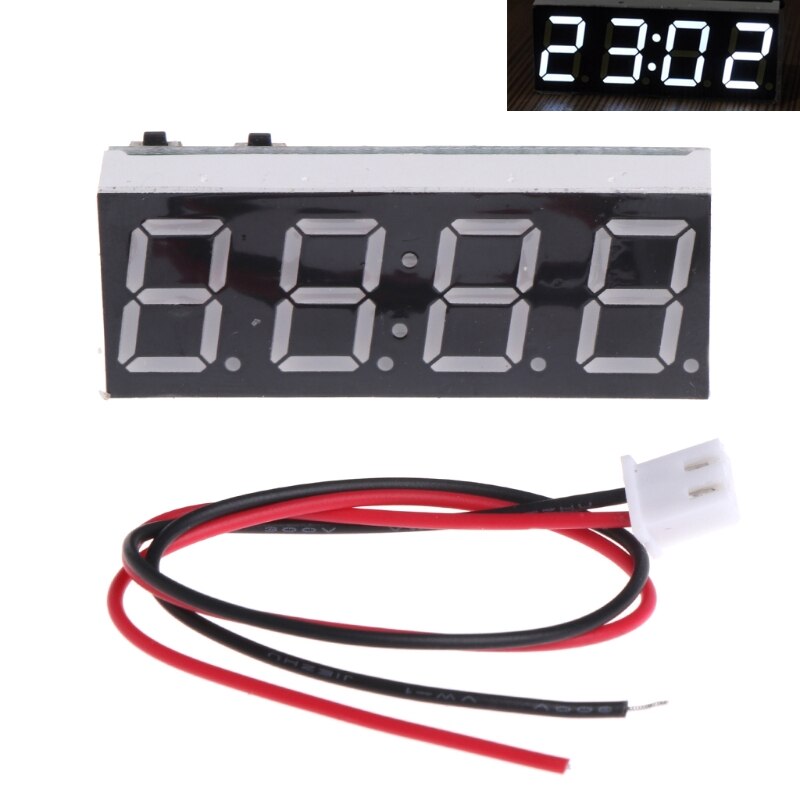 Voltímetro electrónico de 12V, 5-24V, reloj para coche, módulo de Monitor LED automático,: W