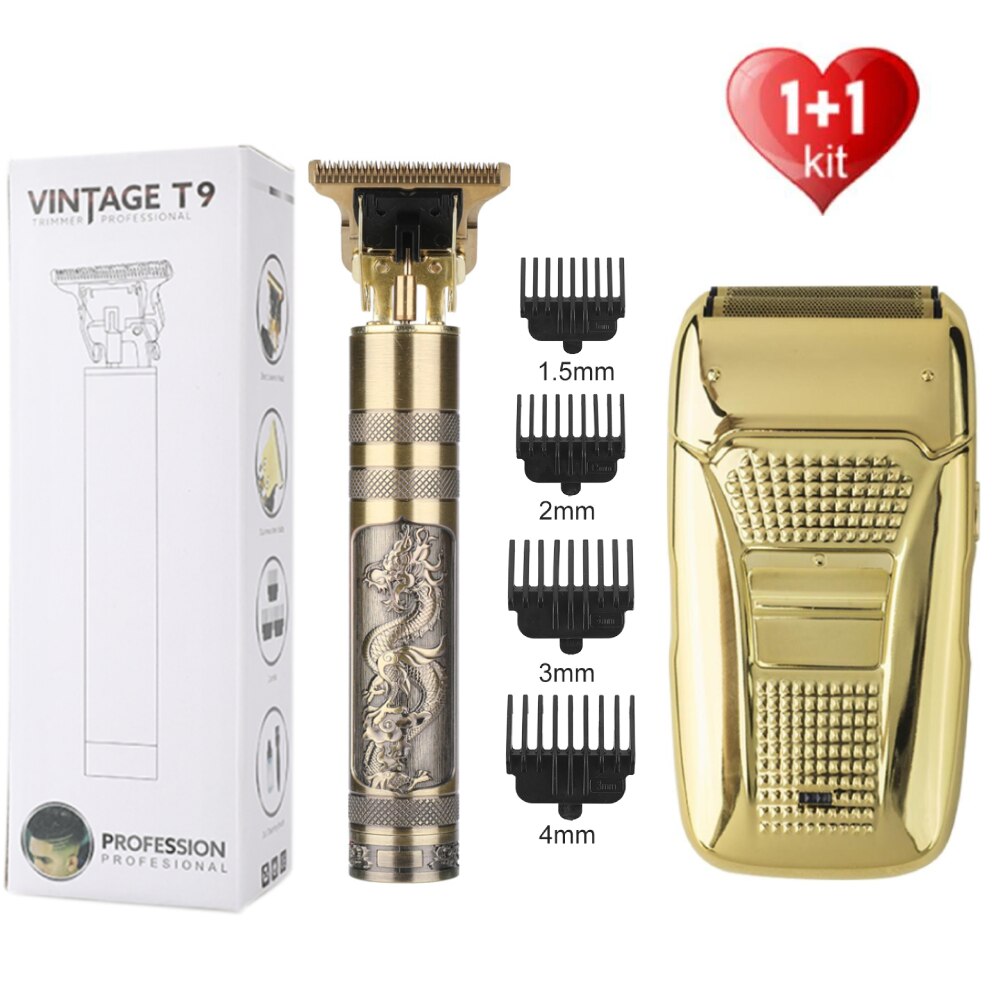 Hair Trimmer Set Tool Electric Hair Clipper Hair 0mm Barber Machine Cordless Haircut Men Cutter Shaver Home Use: Dragon set