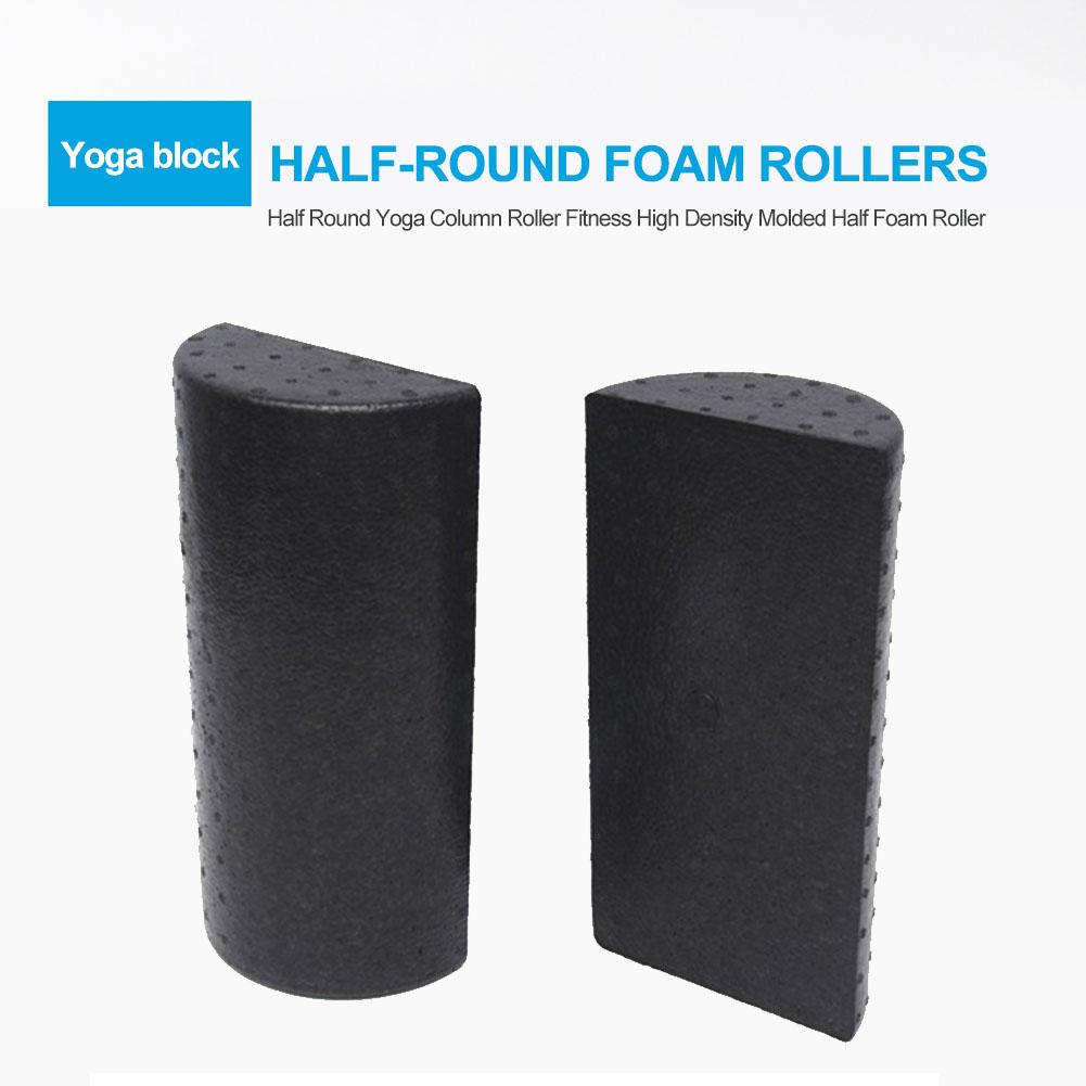 1Pc Half Ronde Yoga Kolom Roller Fitness Hoge Dichtheid Gegoten Half Foam Roller Zwart Yoga Roller Fitness Accessoires