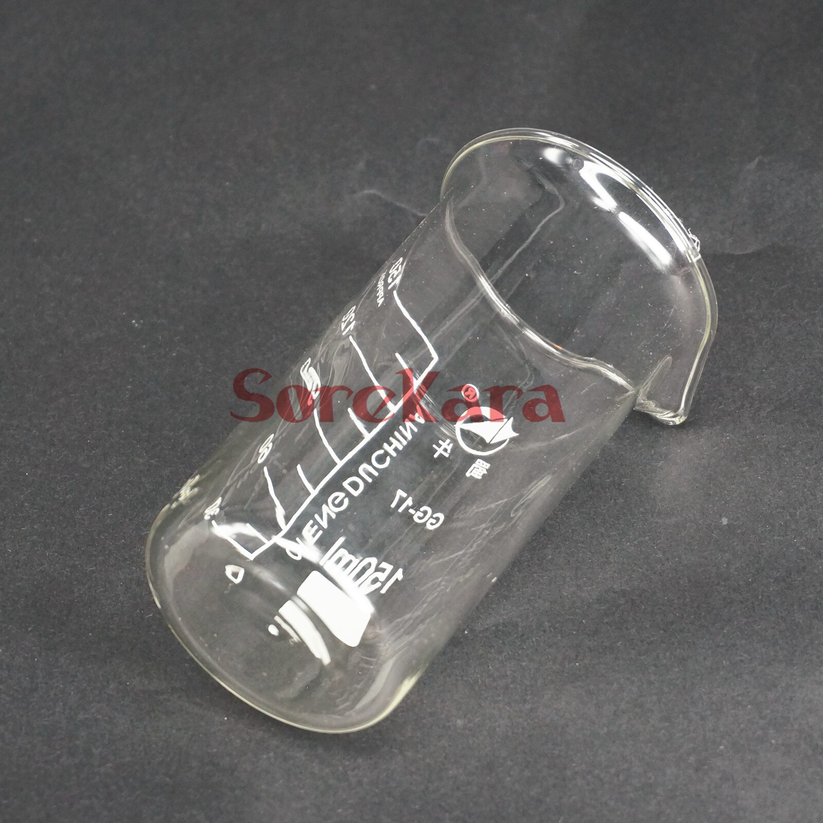 Gobelet de laboratoire de chimie, en verre Borosilicate, Transparent, épais, avec bec verseur, 150ml