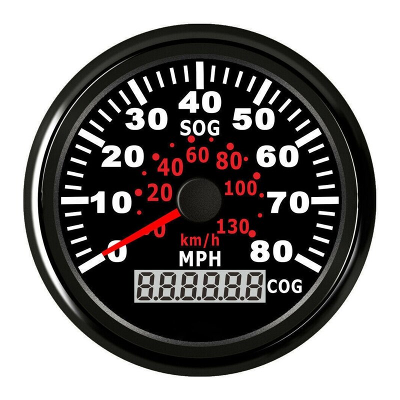 Universel gps speeeter hastighedsmåler 0-80 mph til motorcykel båd yacht fartøj 9-32v til yamaha til honda: Default Title