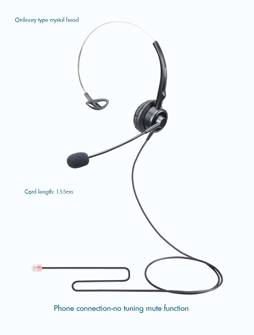 Phone Headset Crystal Head Call Center Headset, Noise Cancelling Microphone with Double 3.5mm Plug / USB Connector for Computer: A