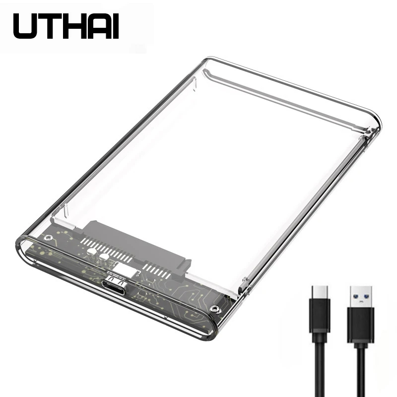 UTHAI TM05 Typ-C Transparente Box HDD Gehäuse 3.1 Notebook 2,5 Zoll SSD Solid State Mechanische Mobile Festplatte Box USB3.1