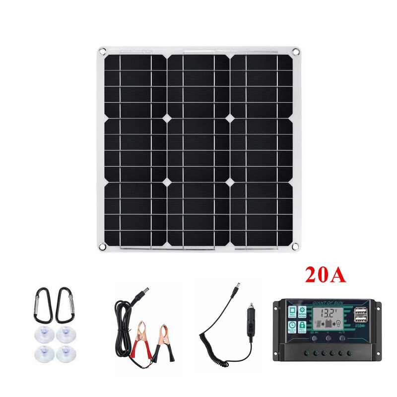 200w solpanel 18v strømbank med mptt-controller pwm lcd-skærm usb & type-c-port til iphone 12 bærbar strømforsyning: Sæt b