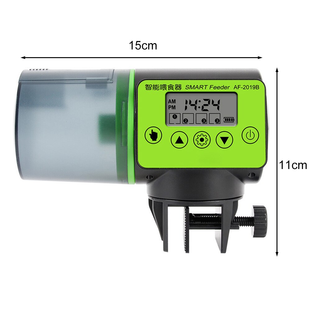Automatic Fish Feeder Fish Tank Aquarium Electronic Feeding Dispenser with LCD Timer Adjustable Control Food Feeding: B