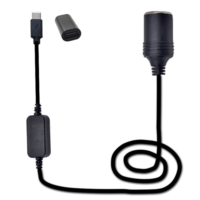 Usb C Pd Vrouwelijke Type-C Male Naar 12V Auto Stopcontact Kabel Voor Auto Dvr Gps E-Hond