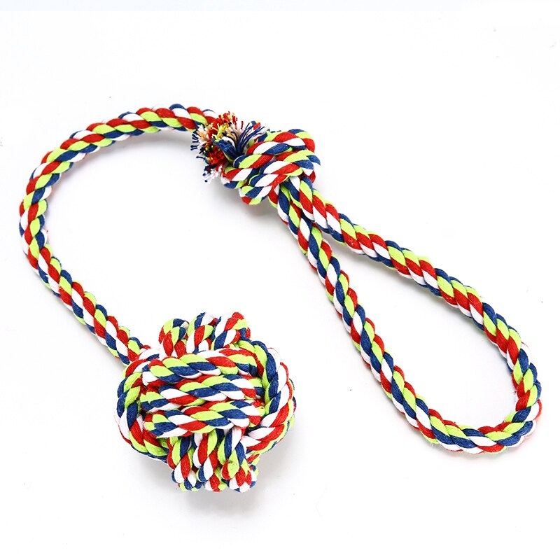 Knotted Dog Rope Dog Knot Rope With Ball For Aggressive Chewers Int... – Grandado