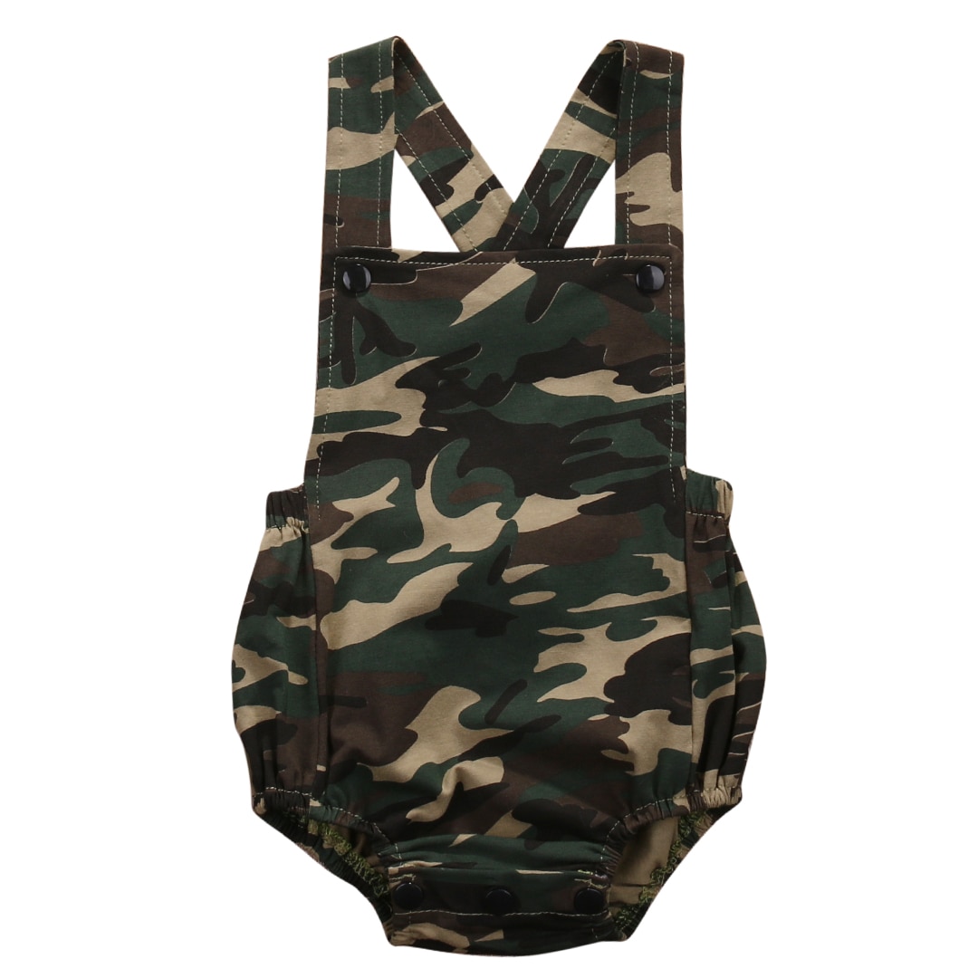 Pudcoco Zomer Pasgeboren Baby Jongens Mouwloos Camouflage Jumpsuit Backless Sleeveles Kleding Outfit