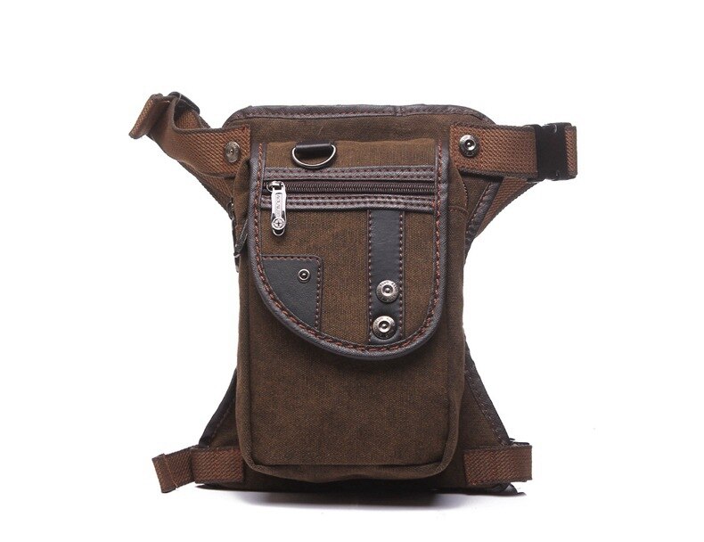 mode Waterdichte canvas taille tas Toevallige Reizen mannen Tas motorfiets beenzak Fanny Taille Pack 5 kleur: canvas brown