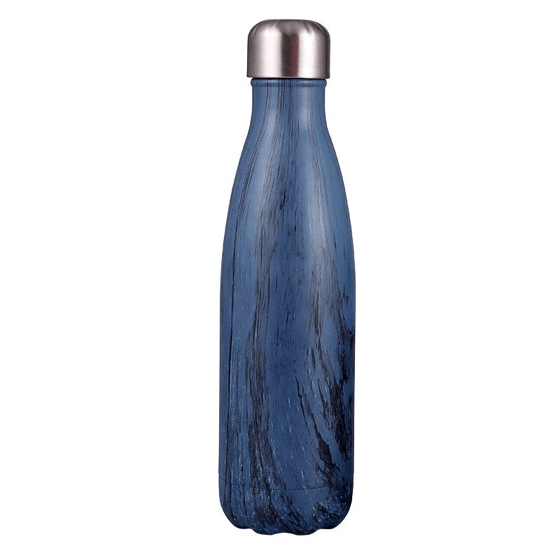Roestvrijstalen Vacuüm Geïsoleerde Fles Water Lekvrije Dubbelwandige Cola Vorm Fles Houdt Drankjes Koud 24 H & 12 H: Deep Blue