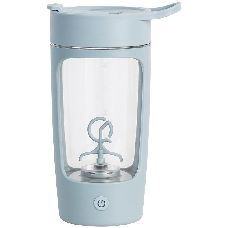 Machine à cocktail de protéines électrique, mélangeur de bouteilles, pour le sport, le fitness, les voyages en plein air, chargeur USB, 650ml: Blue
