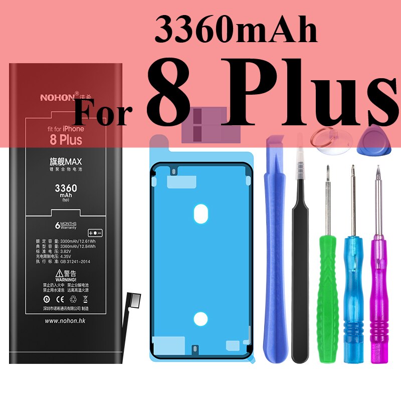 Nohon Battery For Apple iPhone 7 8 Plus 5s 5c X Xr Xs Max 7Plus 7P 8P iPhone7 1560-3360mAh Bateria +Tools For iPhone 5s 8 7 Plus