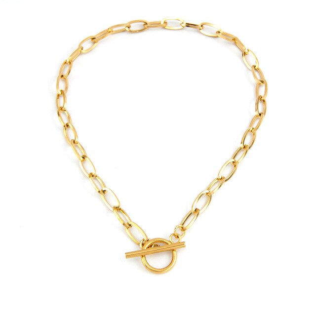 Collana bussola collana in acciaio inossidabile per donna collana con ciondolo bussola in metallo attiva/disattiva gioielli moda girocollo: gold- / 50cm