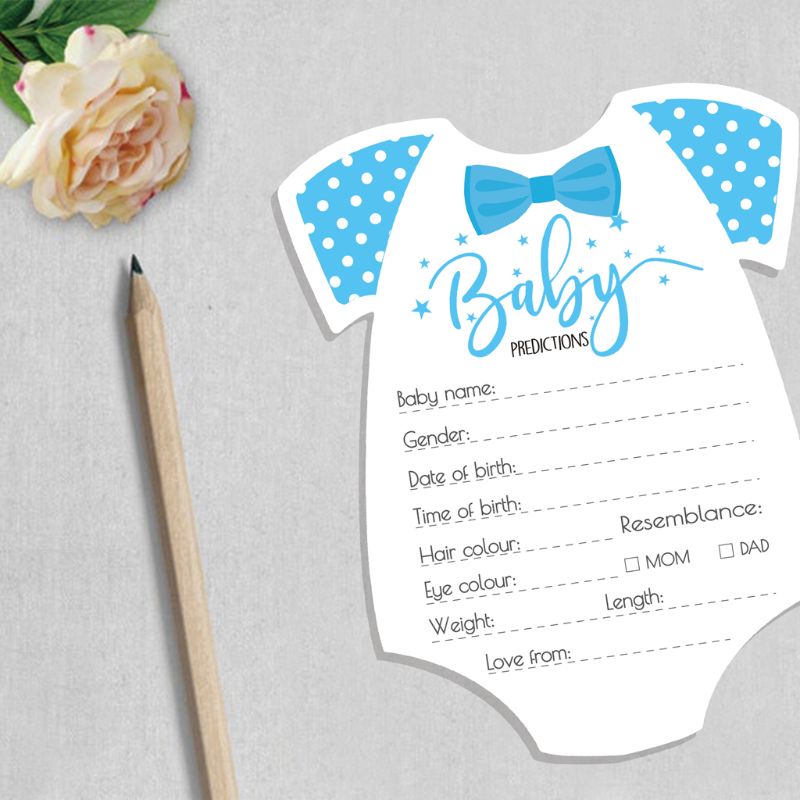 10 pakke råd og forudsigelseskort til baby shower spil kønsneutral drengepige  k1kc