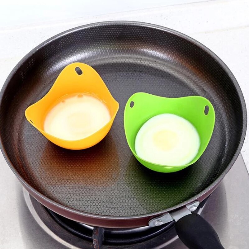 Egg Poacher Silicone Pancake Egg Poach Pods Baking Cup Kitchen Cookware Bakeware Tool Utensil CF-150