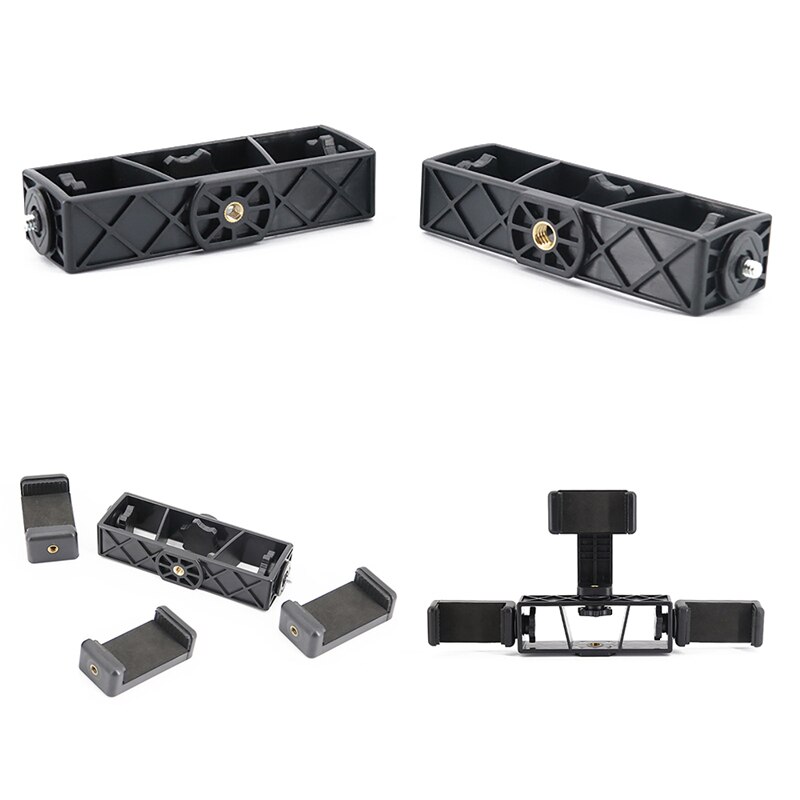 Sturdy Tripod Mount Plate clamp for iphone Mobile Phone Live Bracket Three-position fixing clip universal LED Ring Light Kit 1/4