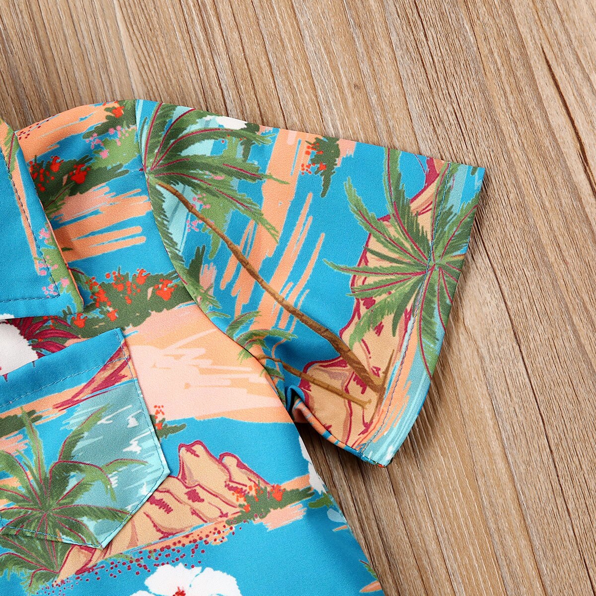 Style hawaïen enfants garçon plage chemises été impression chemise décontracté bouton manches courtes chemises vêtements de plage