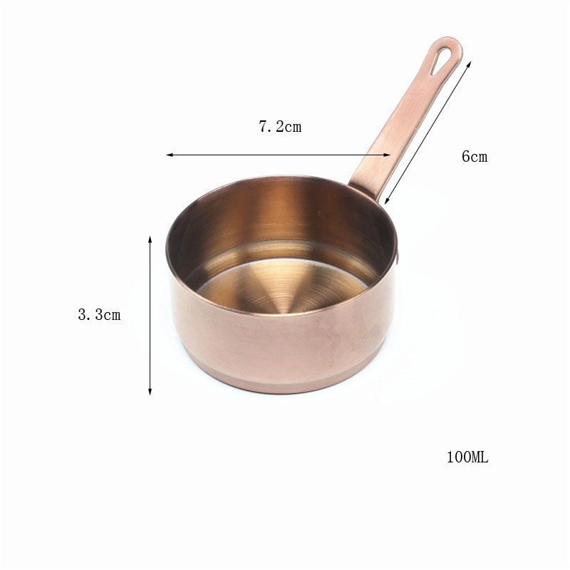 304 stainless steel sauce bowl steak sauce pot Korean teppanyaki black pepper bucket mini juice with handle: Rose gold 4oz