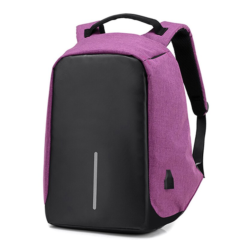 Men&#39;s 15-inch Laptop Backpack Men USB Charging Travel Backpack School Bag For Men Back Pack Multifunction Anti-Theft Backpack: Purple