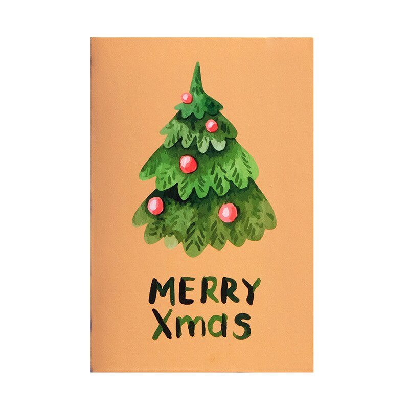 8pcs Merry Christmas Greet Card With Envelop Simply Style Pink Yellow Xmas Postcard Thank You Cards Christmas Invit Greet Card: A6