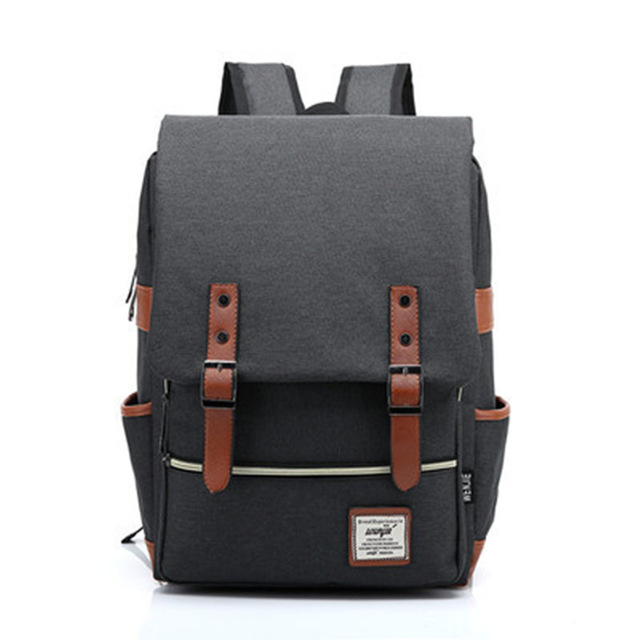 Vintage Laptop Rugzak Vrouwen Canvas Tassen Mannen Oxford Travel Leisure Rugzakken Retro Toevallige Tas Schooltassen Voor Tiener: Black