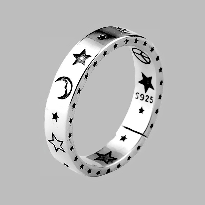Persoonlijkheid Bohemian Vintage Moon Star Ringen Voor Vrouwen Mannen Vintage Ringen Gothic Sieraden Valentines