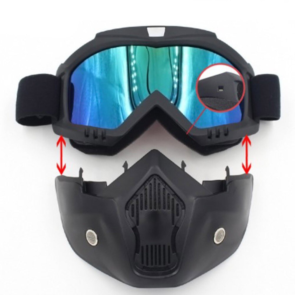 Skid snowboard mask snöskoter skidglasögon vinter vindtät glasögon med munfilter snowboard mask män kvinnor