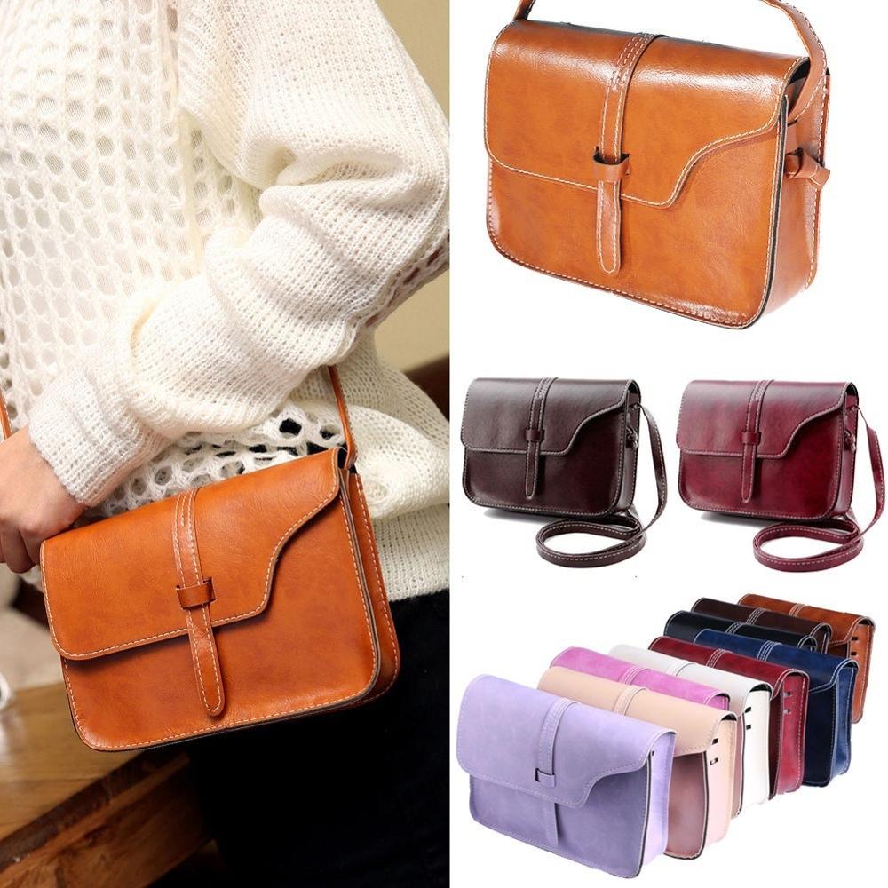 Casual Shoulder Bag simple Ladies Cross Body Bag Vintage Purse Bag Leather Cross Body Shoulder Messenger Bag женские#50