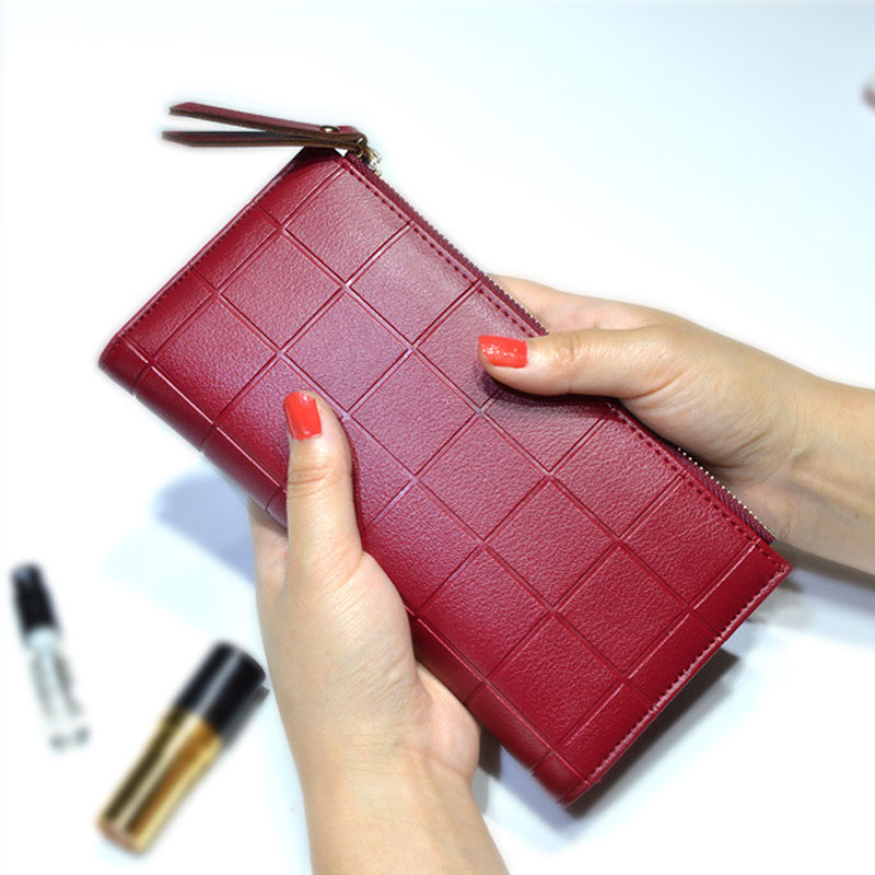 neue Lange Pu Frauen Brieftasche Kupplung frauen Geldbörse Beste Handy Brieftasche Weibliche Fall Telefon Tasche Carteira Femme