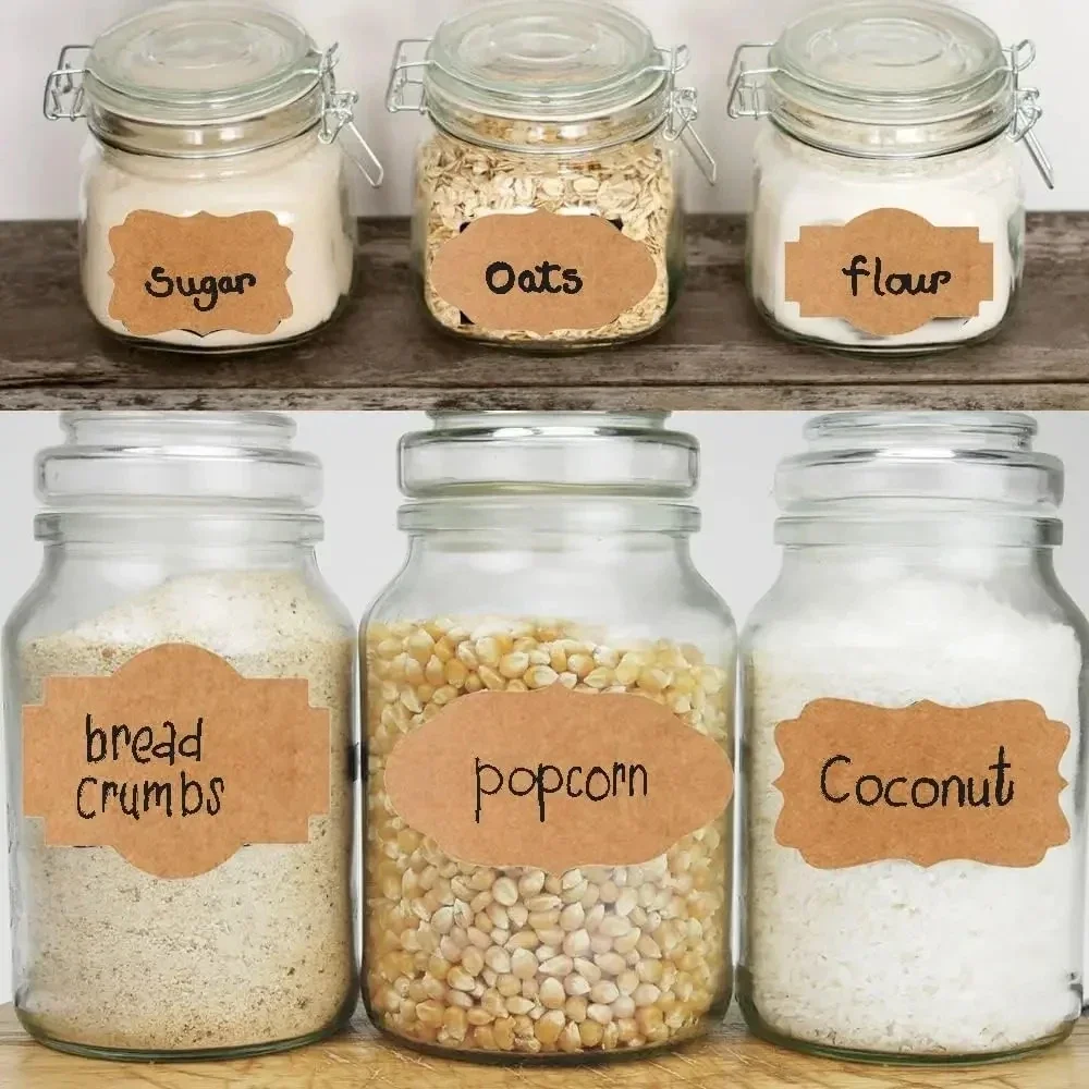 Kraftpapier-Aufkleber, leere Etiketten, handgefertigtes Briefpapier, Geschenkanhänger, Dekoration, Papier, Gewürzglas-Etikett, DIY-Umschlag, Siegelaufkleber