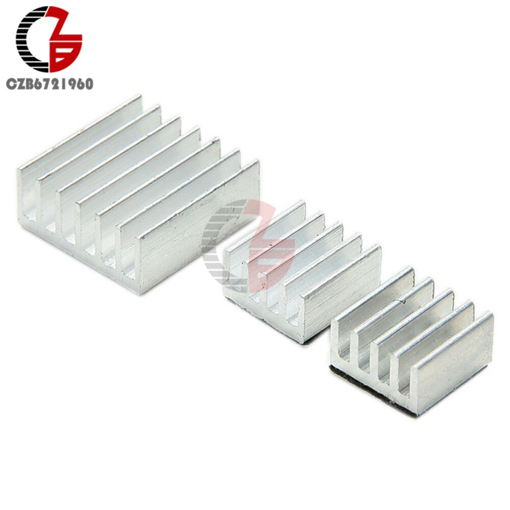 10Sets 3 Stks/set Aluminium Heatsink Koellichaam Verwarming Dissipatie Koeler Radiator Lijm Kit Voor Raspberry Pi Koeling