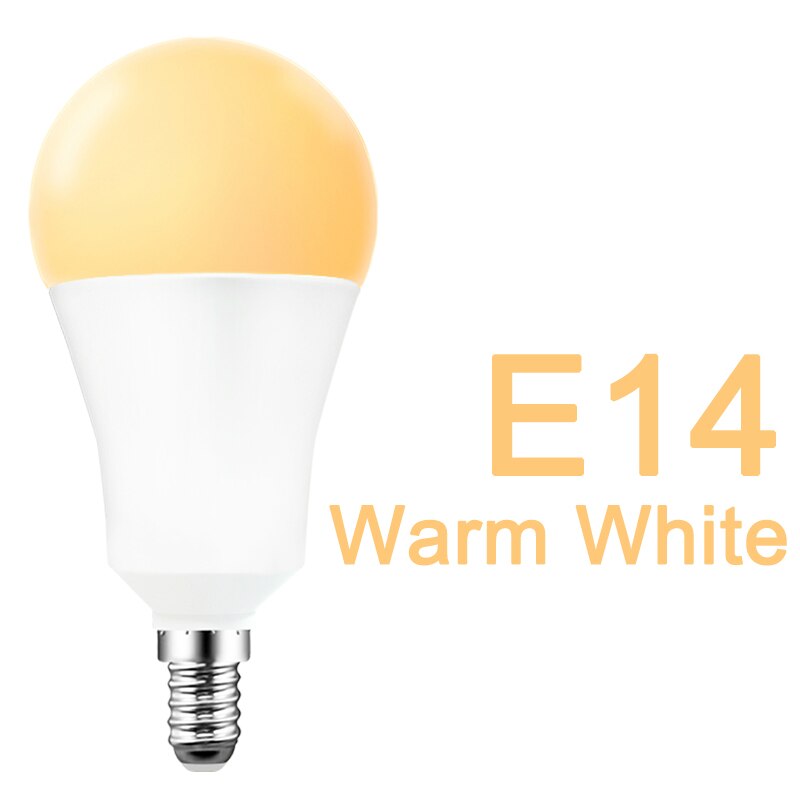 Dimbar 15w e14 wifi smart lyspære led lampe app betjene alexa google assistent stemmekontroll våkne smart lampe nattlys: E14 varmhvit / Lyspære  x 4