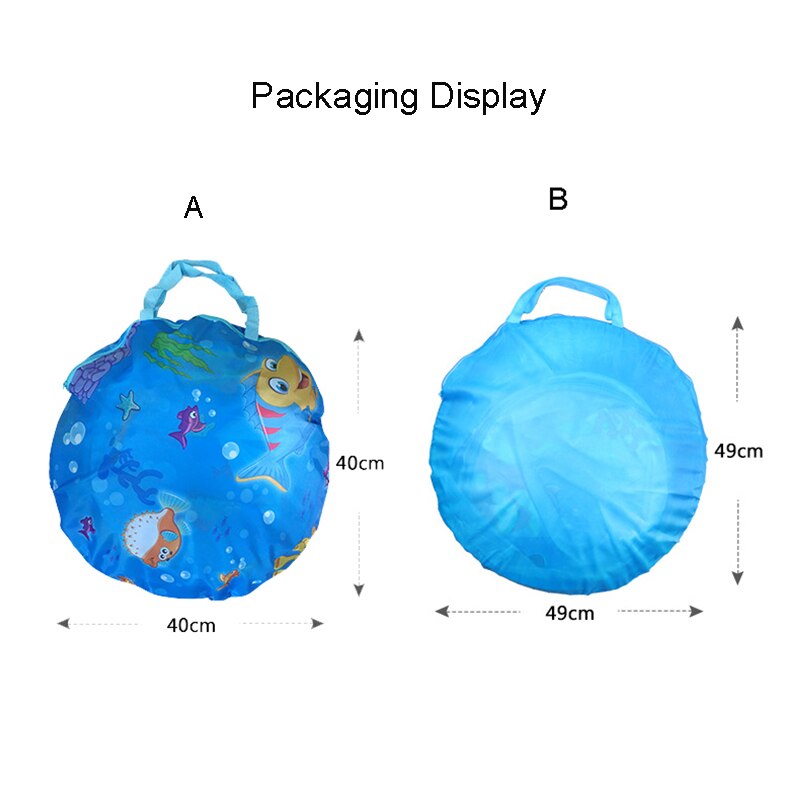 Ocean Printing Two-In-One Game House Tunnel Tent Children&#39;s Indoor Crawling Folding Cast Basketball Pool Toy For Baby