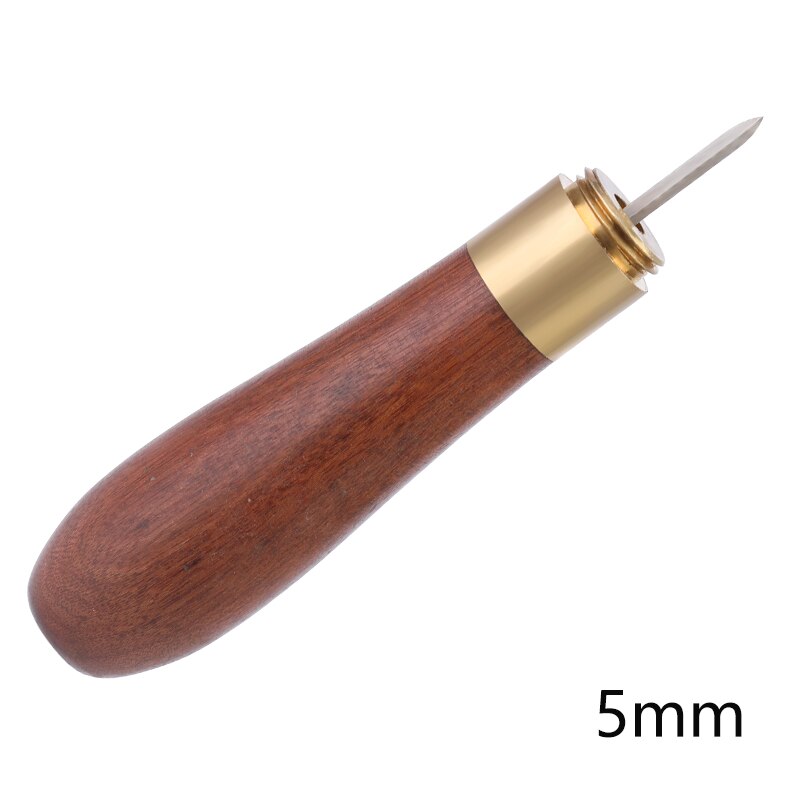 LMDZ Sewing Awl with Diamond Shape Blade 2 Sizes of Mahogany Handle Leather Sewing Awl Hand Sewing Awl for Leather Sewing Craft: 5mm