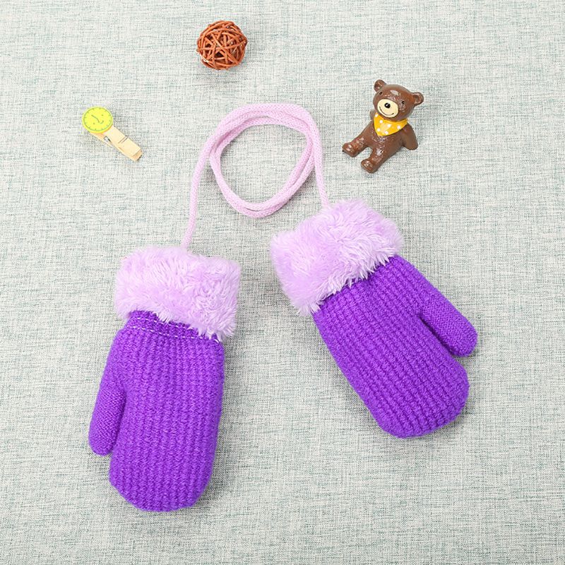 Winter outdoor baby jongen meisje gebreide handschoenen warme touw lange vinger wanten handschoenen